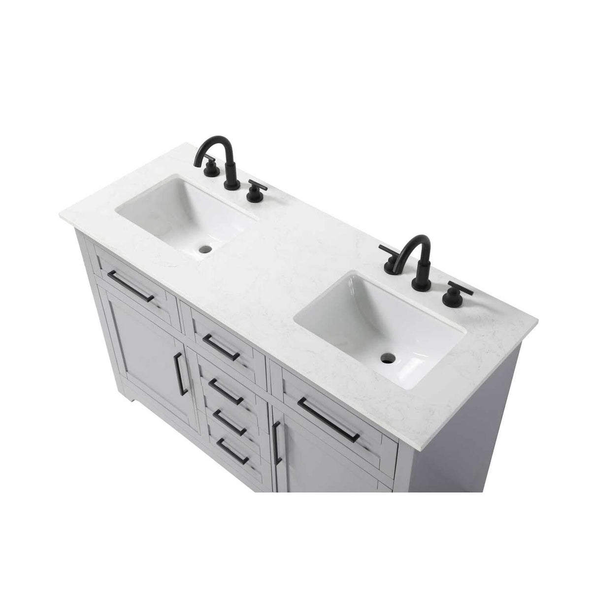 54" Double Bathroom Vanity in Grey by Elegant Kitchen and Bath – unspecified, Aluminum, Grey, Model VF85054DGR