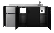 CK72ADASINKR 72 Wide All-In-One Kitchenette by Summit Appliance – 12.25 x 13.75 inches, 3.2 cubic_feet, Glass, Black