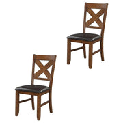 Upholstered Side Chair with Walnut Wood Legs by Furnifact – Wood, Oak, Pack of 2