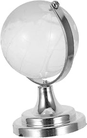 ORFOFE Mini Glass Globe Sphere with Stand for Desk Décor and Office Use, Sturdy Placement and Interactive Learning Feature, Small World Globe Decoration