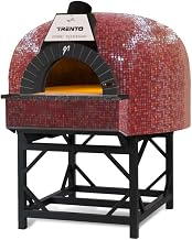 Trento Valoriani Commercial Gas and Wood Fired Pizza Oven, Red Mosaic Omcan 48127
