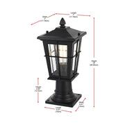 One Light Outdoor Post Mount Black by Bodine – Black