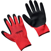 Crinkle Latex Coated Gloves by Global Industrial – Small, Nylon, Red/Black, Pack of 12, Model 708347S