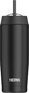 Thermos 18 Ounce Vacuum Insulated Cold Cup with Straw, Black