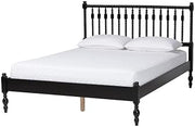 Baxton Studio Callison Spindle Platform Bed Turned Bed Frame Black Full