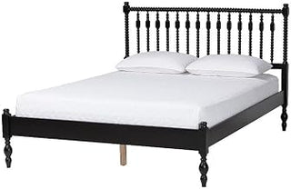 Baxton Studio Callison Spindle Platform Bed Turned Bed Frame Black Full