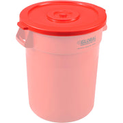 32 Gallon Garbage Can Lid by Global Industrial – 22-1/4" Diameter x 1-3/8"H, 32.0 gallons, Polyethylene Resin, Red, Model XDW-L32RD