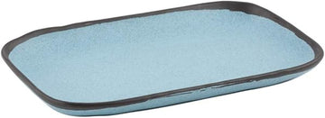 GET CS-1170-GBL Pottery Market Dinner/Appetizer Plates, 12" x 7-1/2", Speckled Grayish Blue, Case of 1 Dozen