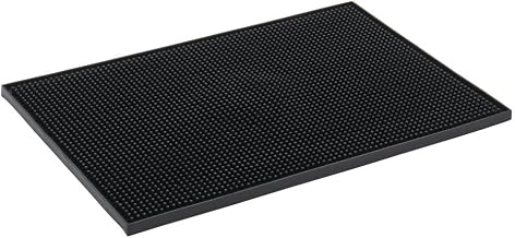 Hubert Black Rubber Bar Mat - 18" L x 12" W x 39/100" H
