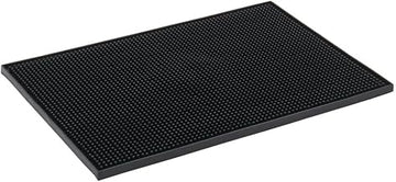 Hubert Black Rubber Bar Mat - 18" L x 12" W x 39/100" H