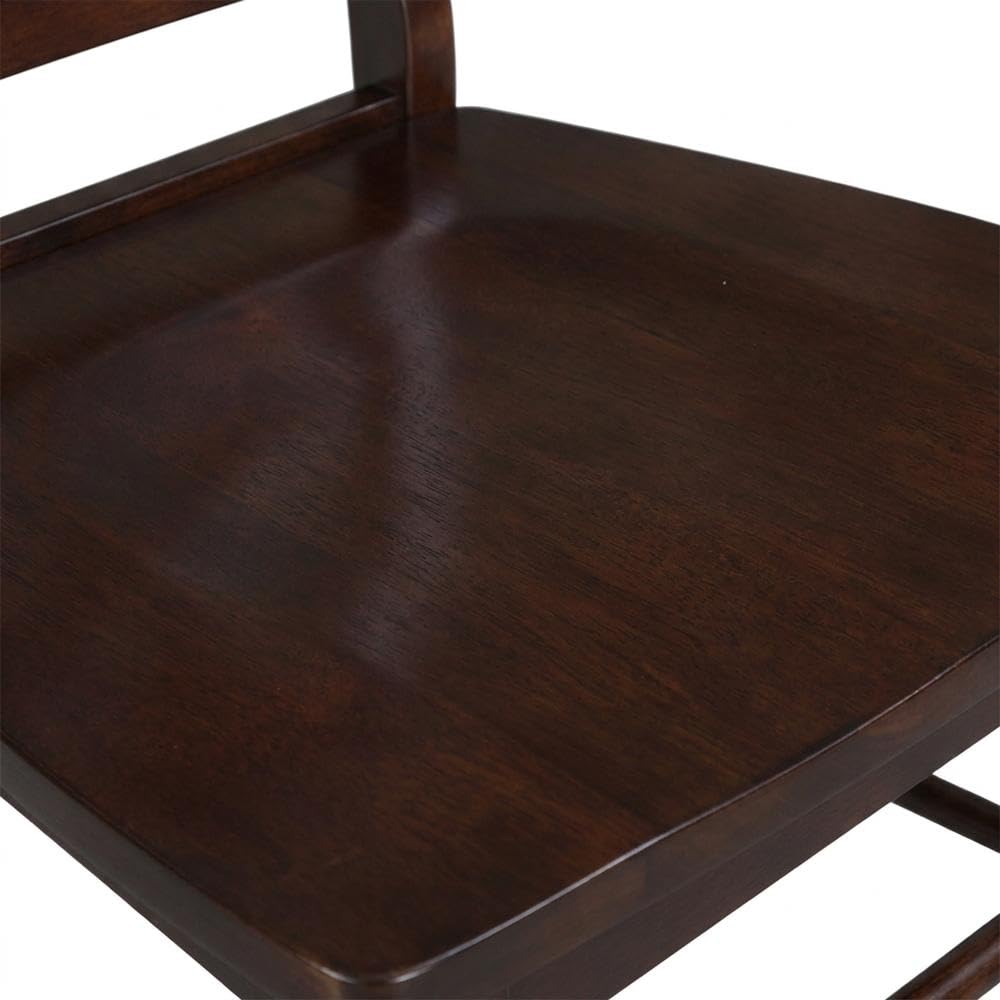 Solid Wood Dining Chair with X-Back Design by Furnifact – Wood, Rich Mocha, Pack of 2