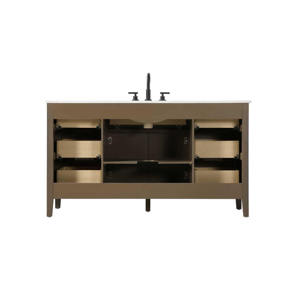 60" Single Bathroom Vanity in Chocolate Oak by Elegant Kitchen and Bath – unspecified, Aluminum, Chocolate, Model VF29860CO