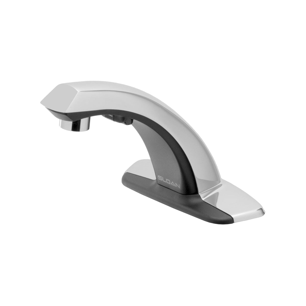 Valve -4 Optima Plus Battery Powered Sensor Activated Electronic Hand Washing Faucet with Trim Plate for 4-Inch Centerset Sink by Sloan – 1, chrome, Model EBF-85