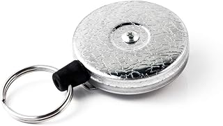 KEY-BAK Original Retractable Key Holder with a Front, Steel Belt Loop, Split Ring and Made in the USA