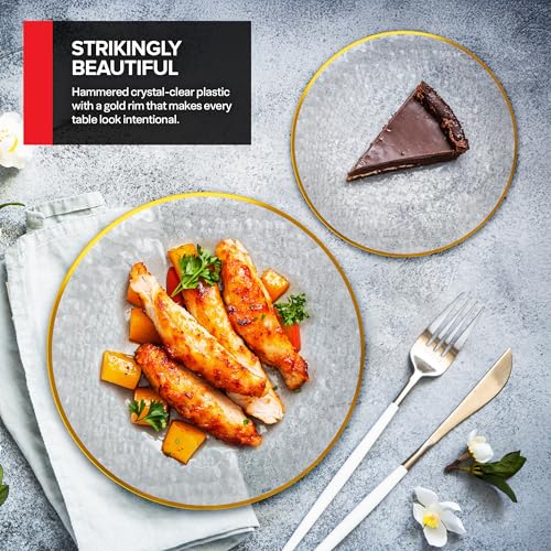 Stock Your Home 100 Pack / Clear and Gold / Classic Plates