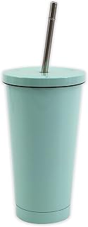 Johnson Plastics Plus JPPlus 15oz Double Wall Vacuum Insulated Stainless Steel Tumbler for Sublimation Heat Transfer or Vinyl Customization. BPA Free. (1, Mint Green)