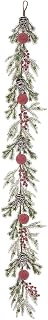 6ft Iced & Flocked Berry, Pinecone & Pine Artificial Garland -Red/Green (Pack of 6)