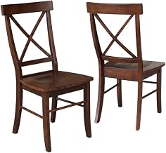Furnifact Solid Wood Dining Chair with X-Back, Kitchen Chairs for Dining Table and Dining Room, Hardwood Side Chair