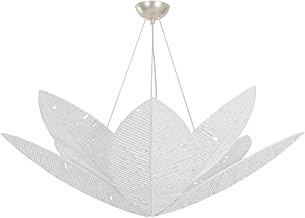 Azores 8-Light Chandelier | Warm Silver Leaf w/Handmade Paper Petals | Botanical Magnolia-Inspired Design for Dining Room or Foyer | Modern Organic Ceiling Light Fixture | 561-40-WSL