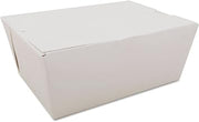SCT ChampPak™ Disposable Takeout White Meal Tray w/Lid (160 Quantity), Strong Paper Plates, Cardboard Bowls, Durable Leak-Resistant, 7.75 x 5.5 x 3.5, 0744