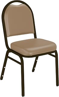 National Public Seating NPS9201M Dome-Back Stacker, 9200 Series, 2" Foam Seat, 2 Per Carton, French Beige Vinyl, Mocha Frame