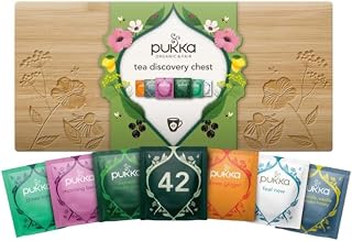 Pukka Limited Edition Discovery Chest, Premium Selection of Infused Organic Teas, Comes in Gift Ready Bamboo Box, Exquisite Herbal Teabag Assortment, Ideal for Tea & Infusion Lovers, 42 Assorted Bags