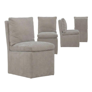 Solid Wood Upholstered Dining Chair with Castors by Starlight Canyon Home – Solid Hardwood,Plywood, Brown, Pack of 4