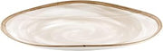 G.E.T. OP-1518-PCM Heavy-Duty Shatterproof Plastic Oval Melamine Serving Platter, 15" x 11", Pottery Cream