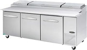 KPT-93-3 Kool-It Stainless Steel Pizza Table with 5" Swivel Castors and 2 Front Brakes, 93-19/64" x 42" x 36"
