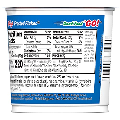 Kellogg's Frosted Flakes Original / 2.1 Ounce (Pack of 12) / Frosted Frosted Flakes Breakfast Foods