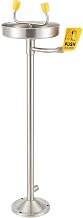 Global Industrial Emergency Eyewash Station, Pedestal Mount, Stainless Steel
