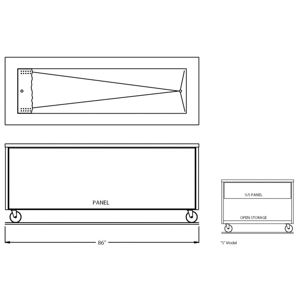 86" Open Base Iced Cold Food Table by Randell – Stainless Steel, Model RAN IC-6S