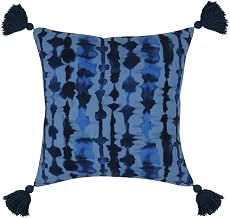Villa by Classic Home Terranea 22x22 Fabric Throw Pillow Blue