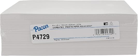 Pacon Drawing Paper, White, 6" x 9", 500 Sheets/Pack, 1 Pack