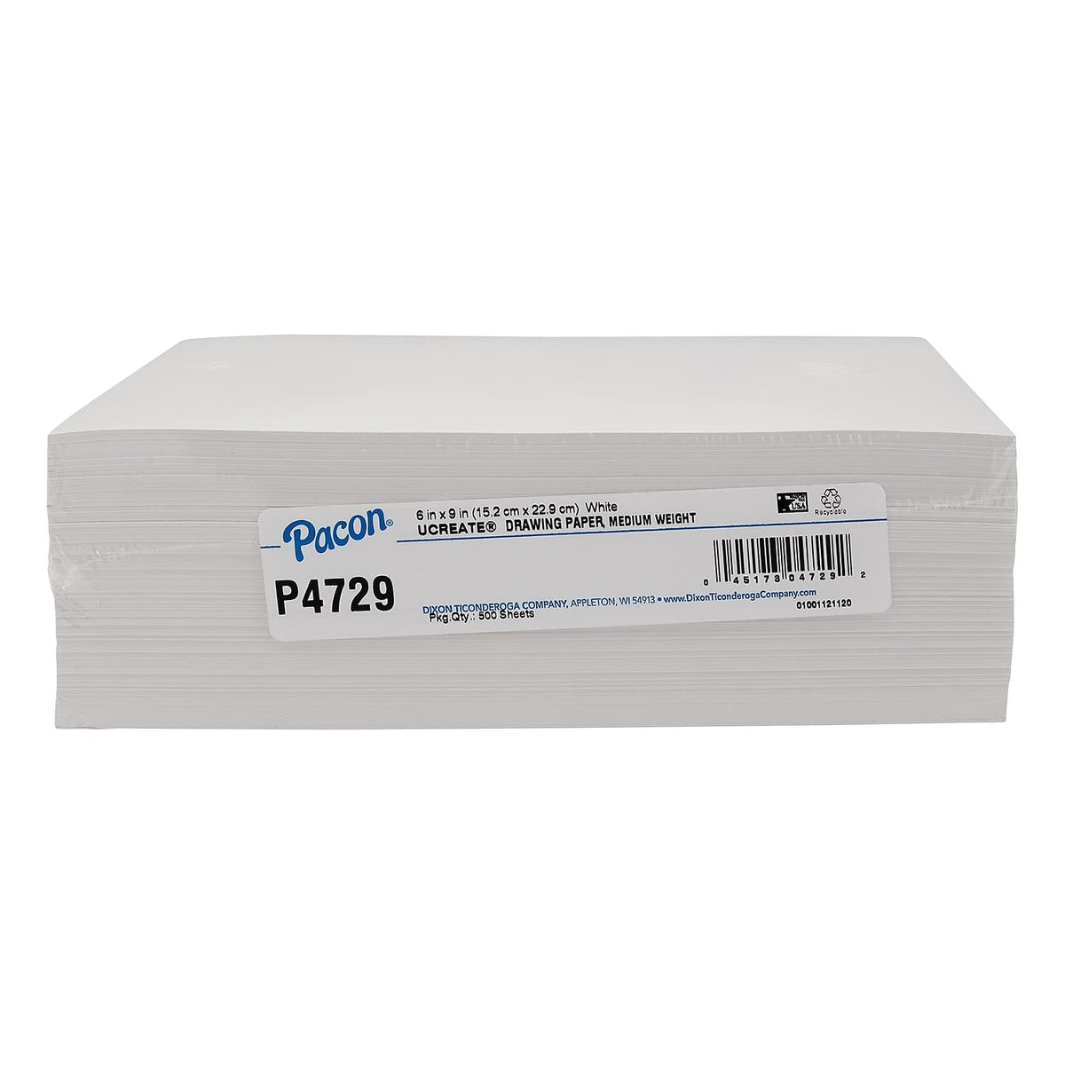 Drawing Paper by Pacon – 6" x 9", Paper, White, Pack of 500, Model P4729
