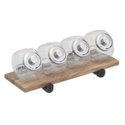 Reclaimed Wood Wall Shelf with Pipe Fitting - 24" L x 8" W x 1" H by HUBERT – Wood, Brown, Model 29607