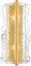 Hudson Valley Lighting Fosterdale 2-Light Wall Sconce | Vogue Style | Aged Brass Finish | Glass Shade | Damp-Rated for Bathroom Use | ADA Compliant | 8.25" W x 18.75" H Profile | 1372-AGB