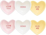 10 Strawberry Street Candy Hearts 3-Section Serving Tray, Set of 2