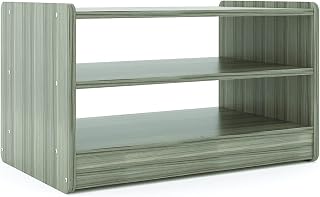 Tot Mate Kid's Book & Toy Storage Organizer, Wooden Cabinet Shelves, Cubby, Toy Shelf, Children's Bookcase for Playroom, Preschool or Classroom, Shadow Elm Gray, 33" W x 19.5" H, Ready-to-Assemble