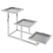 3-Tier Chrome Holder for 5" Cube by HUBERT – Metal, Grey