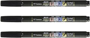 Tombow Fudenosuke Brush Pen for Lettering Calligraphy, Black, Soft Tip (GCD-112) - Pack of 3