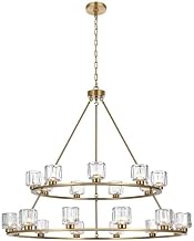 Elegant Lighting Cadence 48" Two-Tier Chandelier in Satin Gold