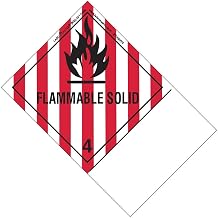 Labelmaster ETHSNV5 Flammable Solid Label, Blank, PVC-Free Film, Extended Tab, Made in the U.S.A, 5.9" x 4" (Pack of 500)