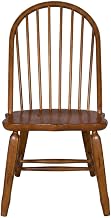 Starlight Canyon Home Rubberwood Solid Wood Bow-Back Side Chair, Traditional Dining Chair for Kitchen Dining Room, 300 lb Capacity, Brown