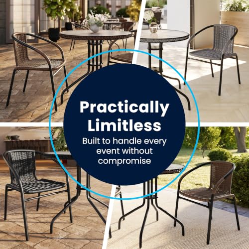Flash Furniture Clear/Gray / Table + 2 Chair / Contemporary Bistro Sets