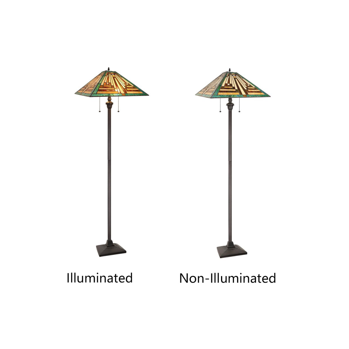 CH3T118GM18-FL2 Floor Lamp by Chloe Lighting – exact color of each glass piece may vary due to each piece being hand crafted