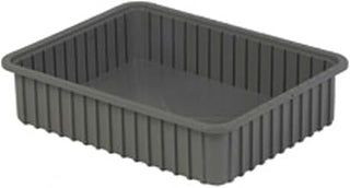 LewisBins Divider Box, 22-3/8" x 17-3/8" x 5", Gray, Lot of 4