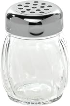 Tablecraft 6 oz Plastic Shaker with Perforated Chrome-Finish Top 6 Oz, 12 per Case