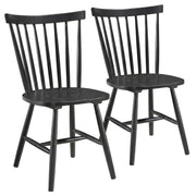 Wooden Windsor Dining Side Chair Set of by Furnifact – Wood, Black, Pack of 2