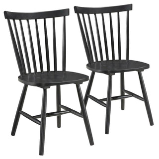 Wooden Windsor Dining Side Chair Set of by Furnifact – Wood, Black, Pack of 2